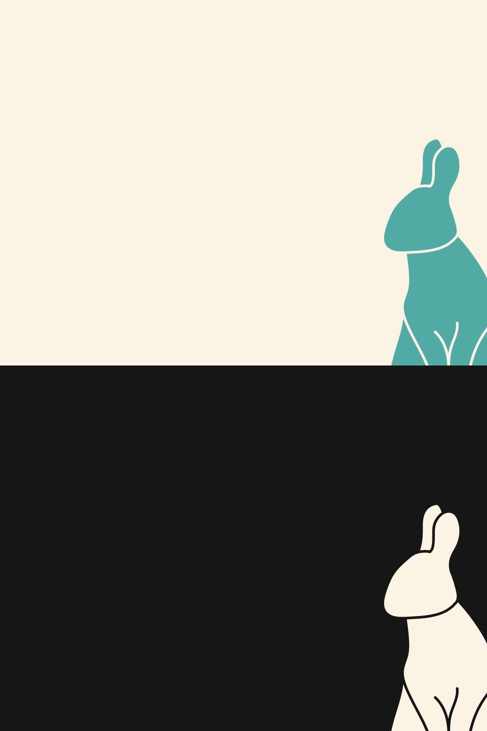 Rabbit logo design template vector pinterest preview image.