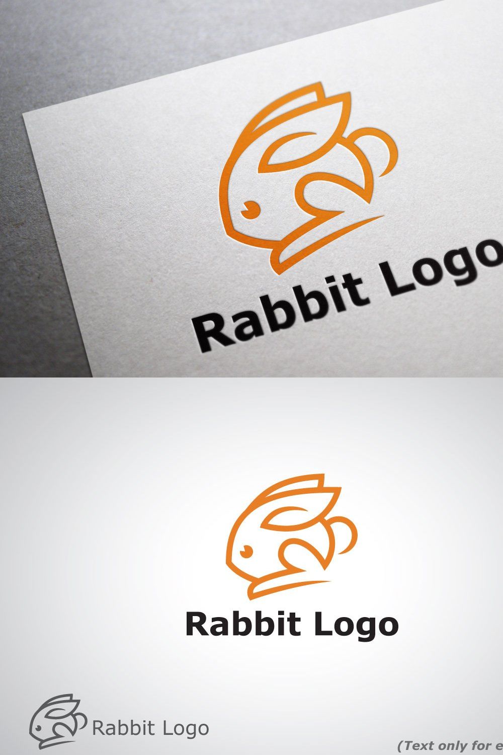 Rabbit Logo Template pinterest preview image.