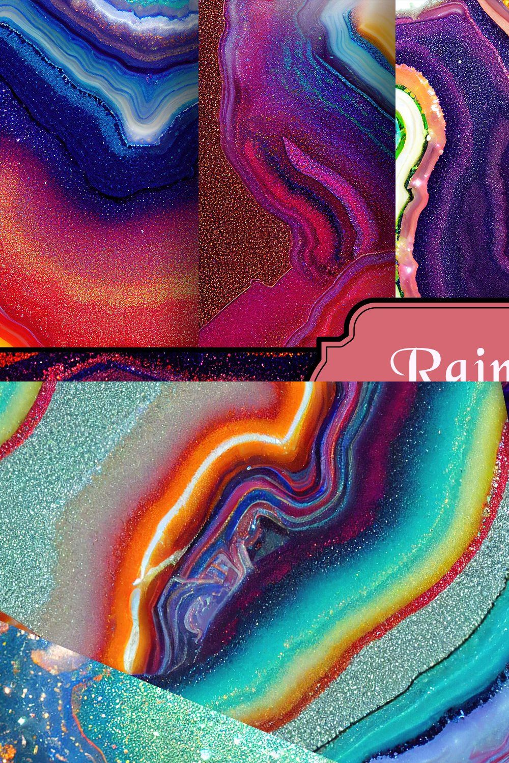 Rainbow Agate Textures pinterest preview image.