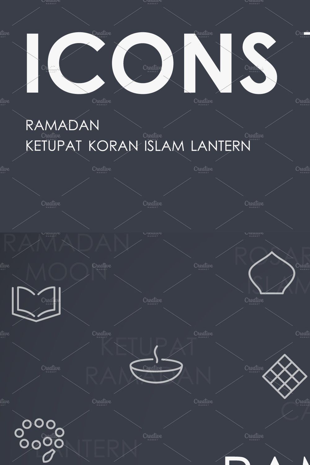 Ramadan thinline icons pinterest preview image.