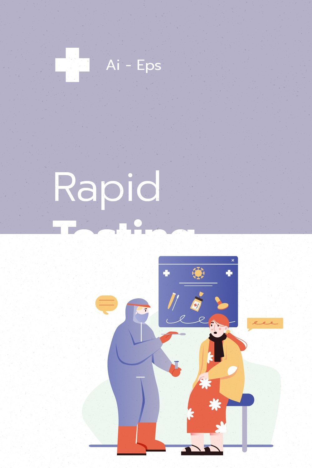 Rapid Testing Illustration pinterest preview image.