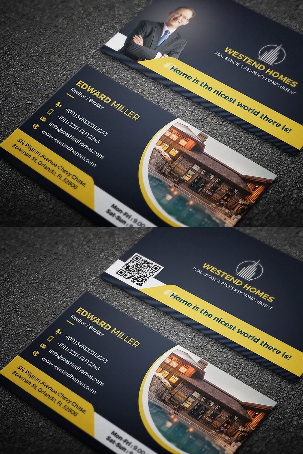 Real Estate Business Card pinterest preview image.