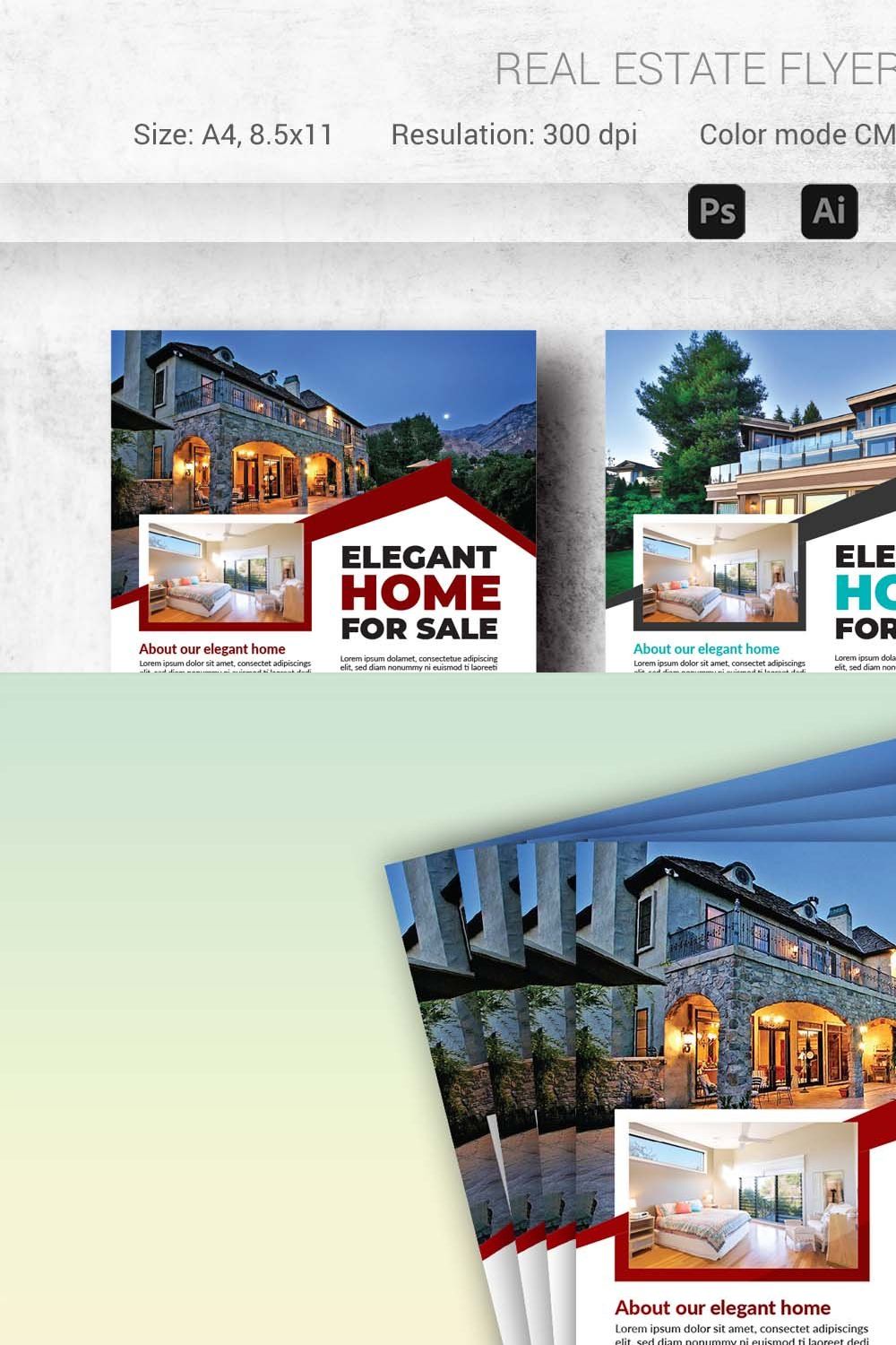 Real Estate Flyer Template (Editable pinterest preview image.