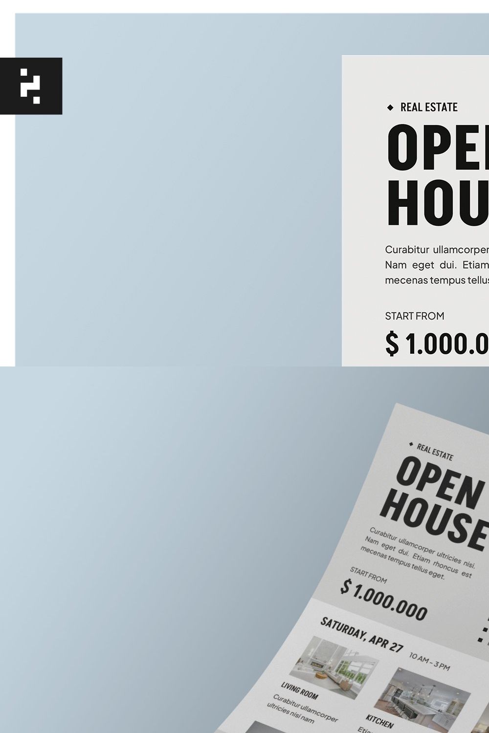 Real Estate Open House Flyer pinterest preview image.