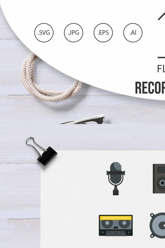 Recording studio items icons set – MasterBundles