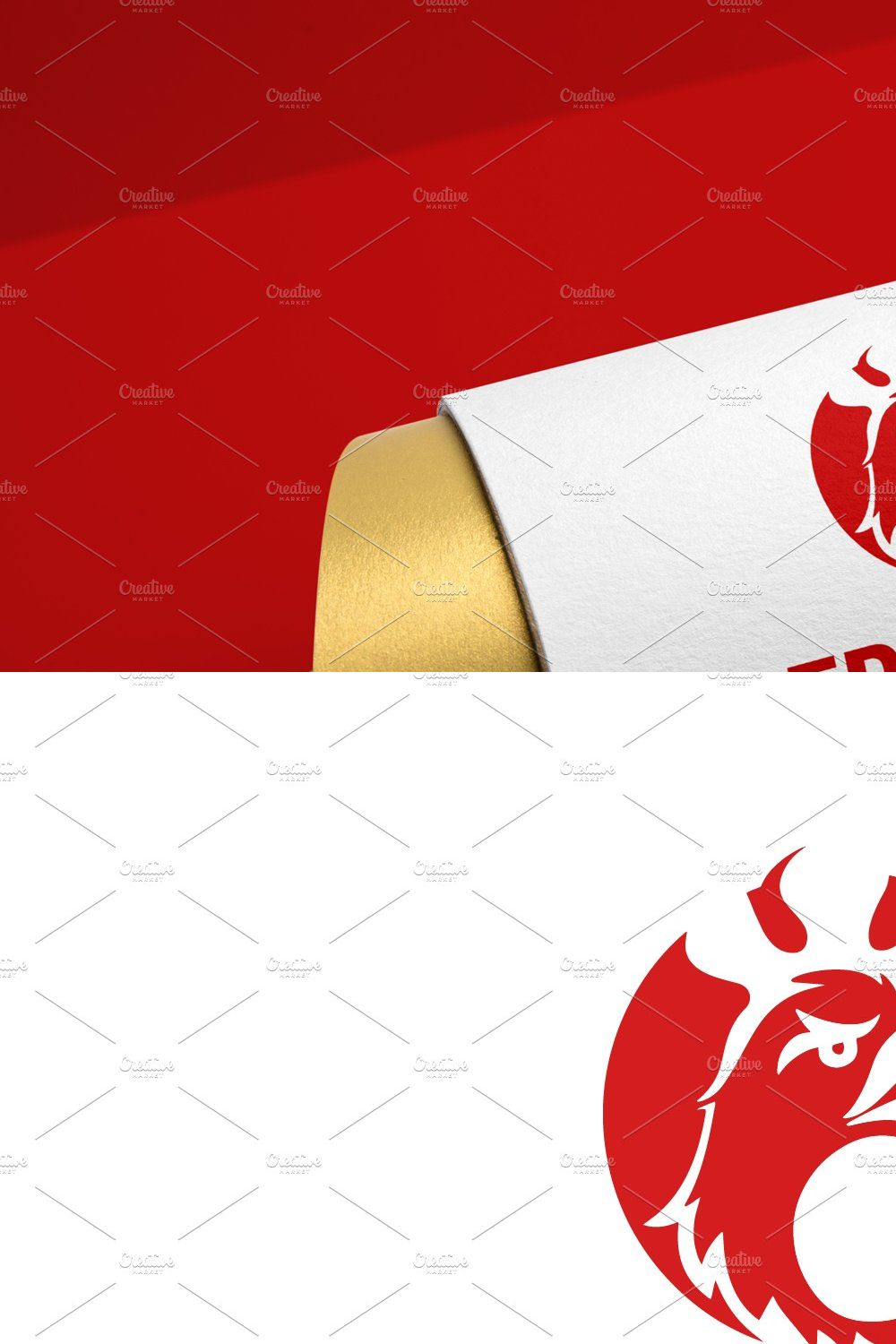 Red Chicken Logo Template pinterest preview image.