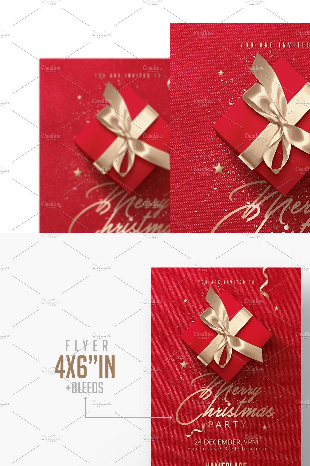 Red Christmas - Invitation | Flyer pinterest preview image.