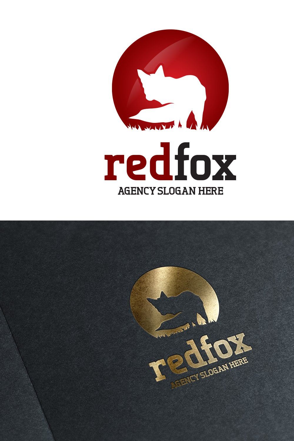 Red Fox Logo pinterest preview image.