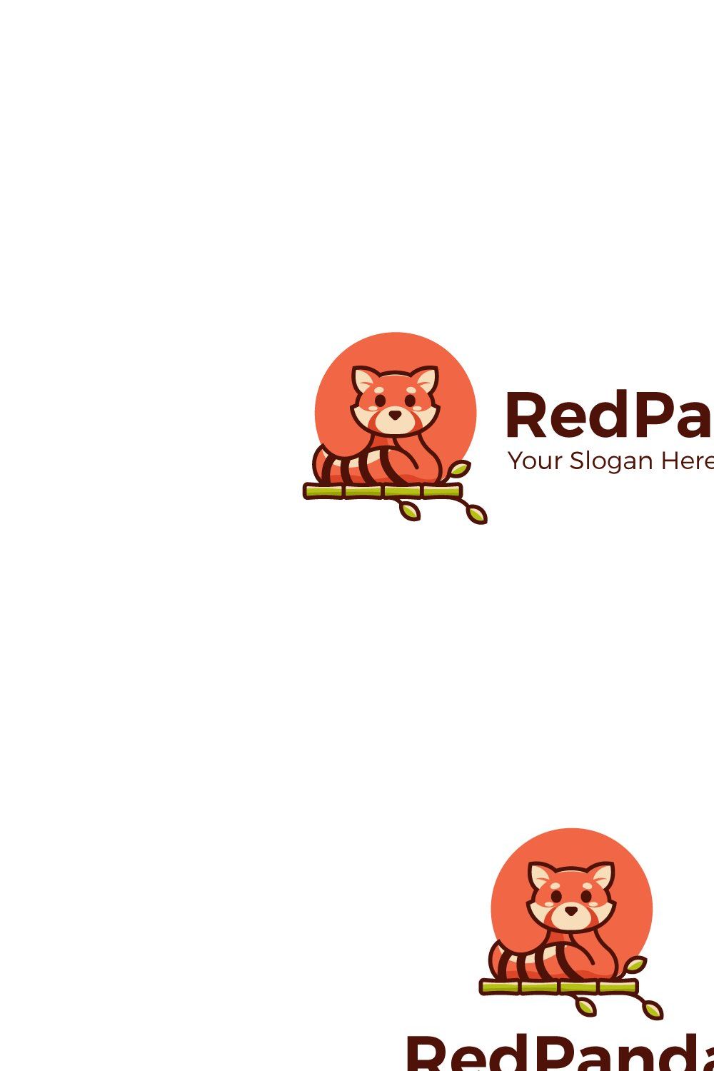 Red Panda bamboo Logo pinterest preview image.