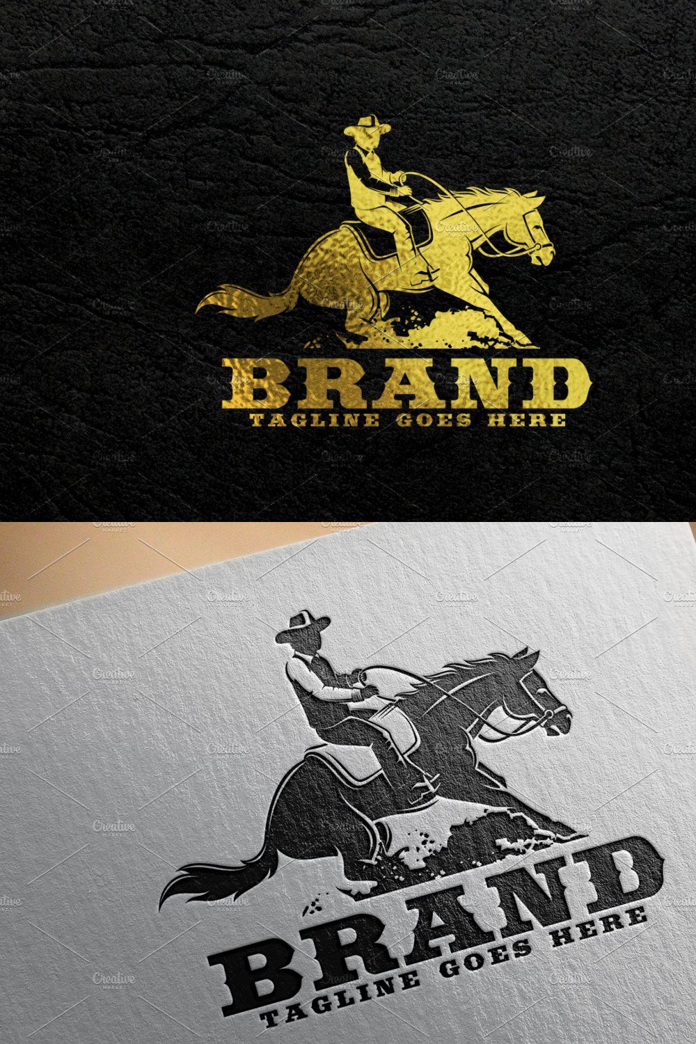 Reining Horse Logo pinterest preview image.