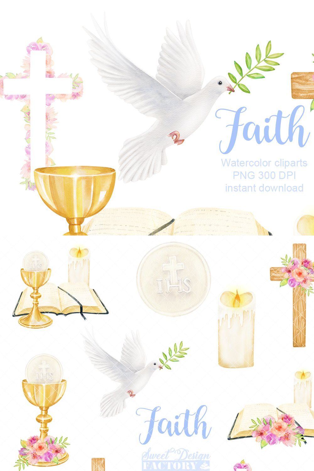 Religious icons watercolor cliparts pinterest preview image.