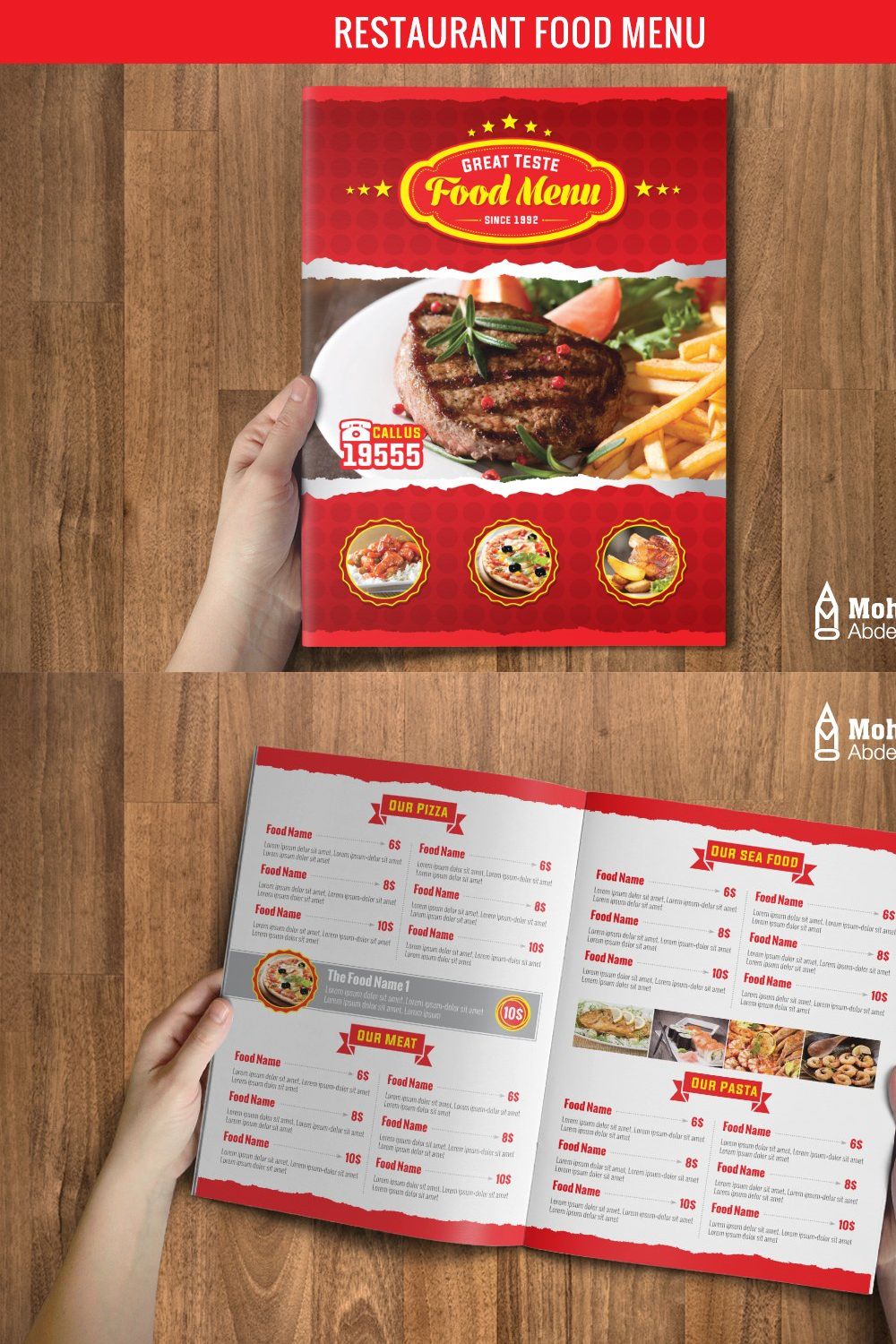 Restaurant food menu pinterest preview image.