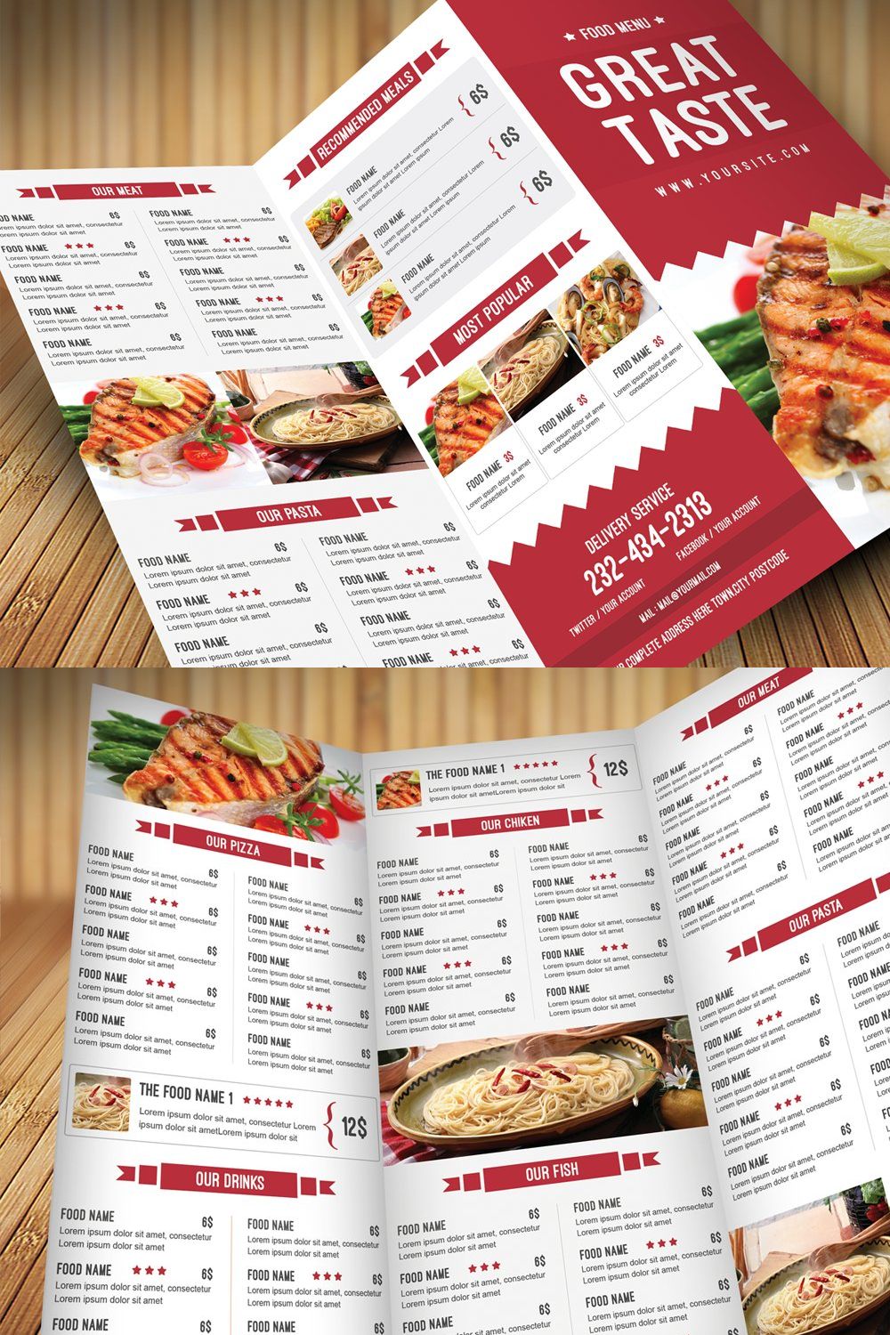 Restaurant Food Menu pinterest preview image.