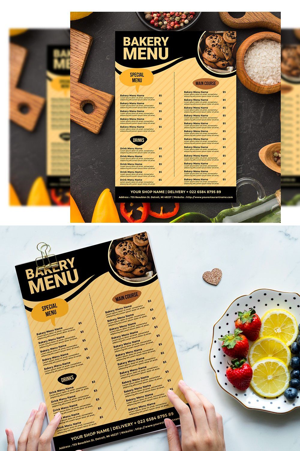 Restaurant Menu pinterest preview image.