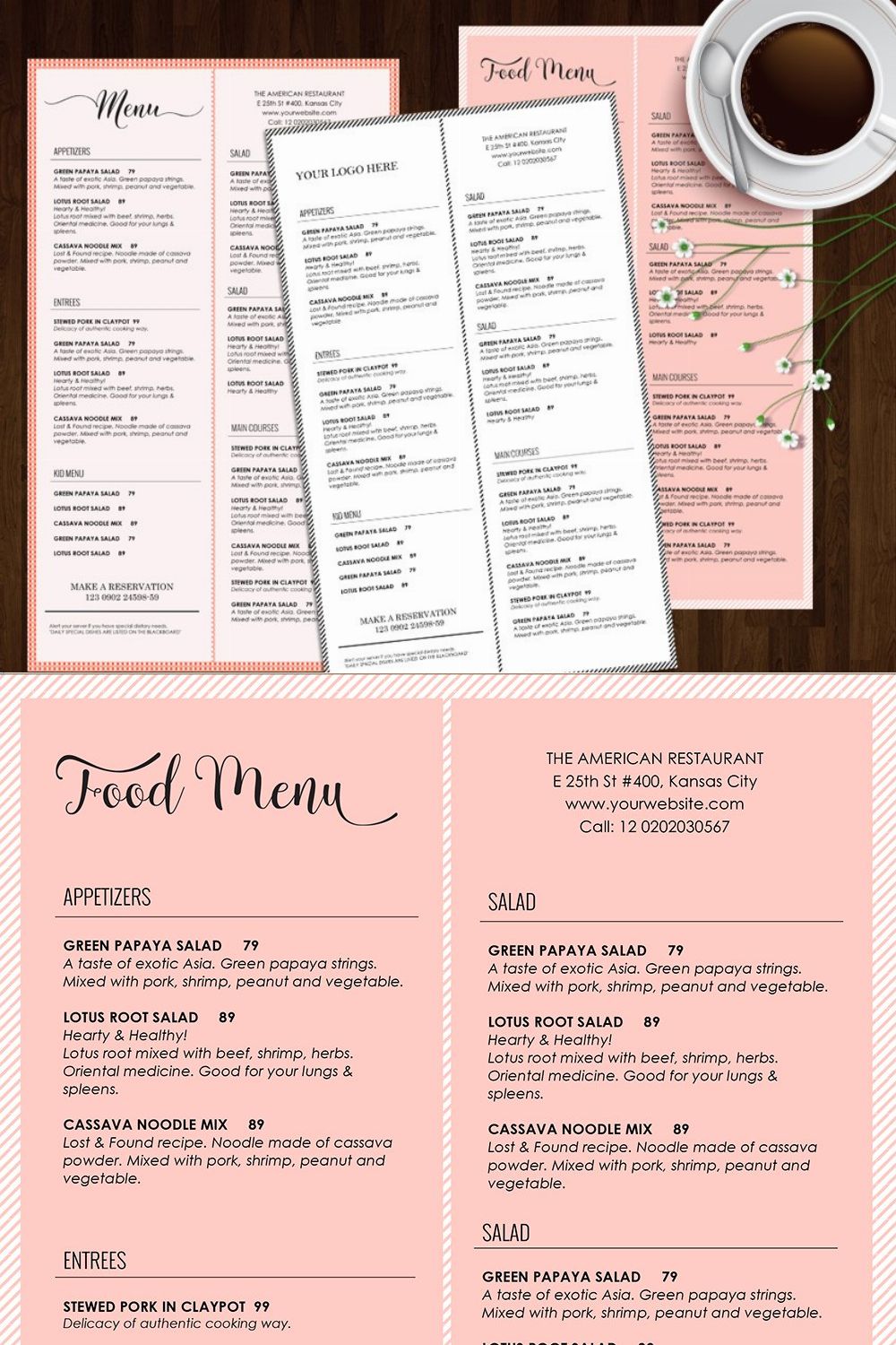 Restaurant Menu pinterest preview image.