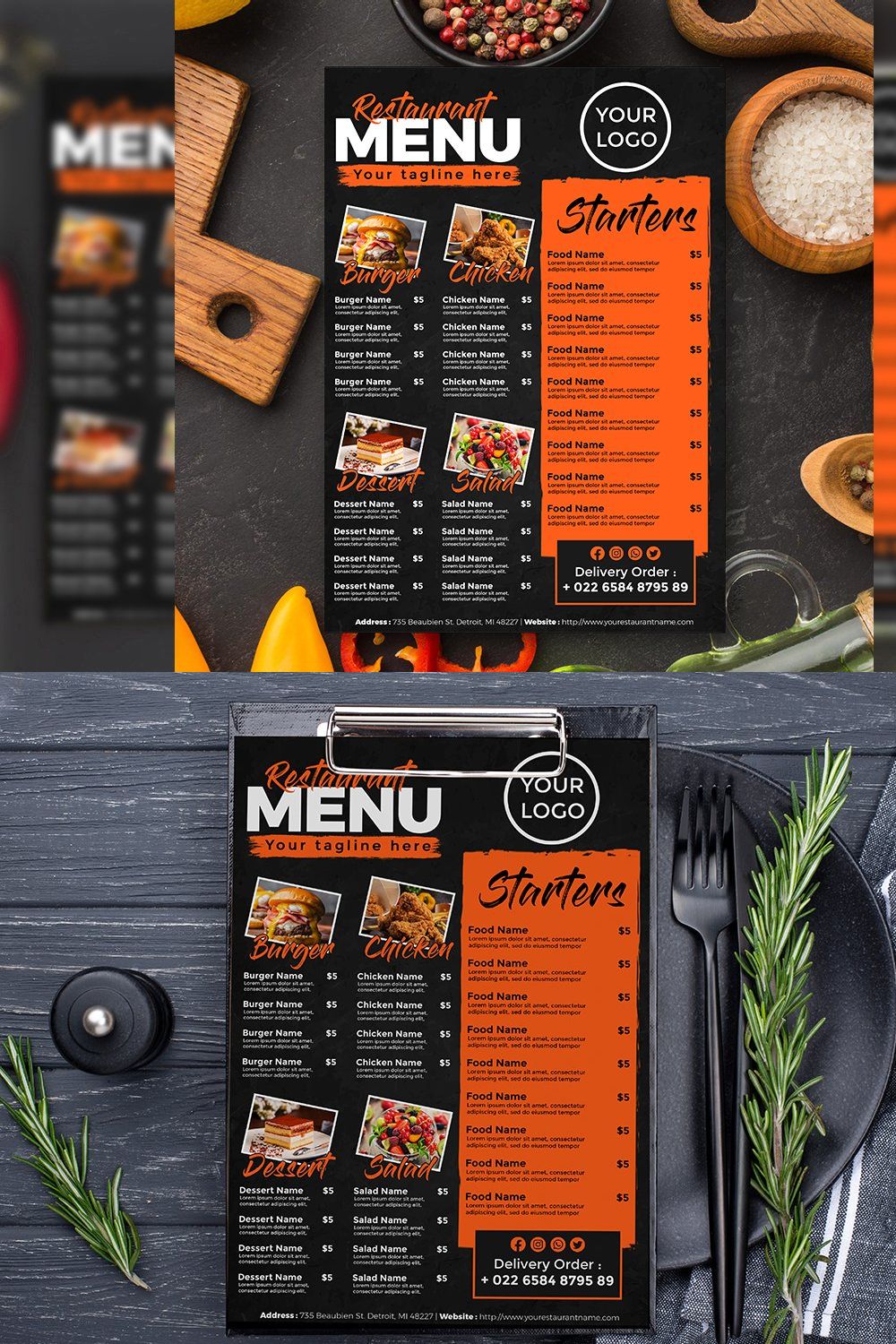 Restaurant Menu pinterest preview image.