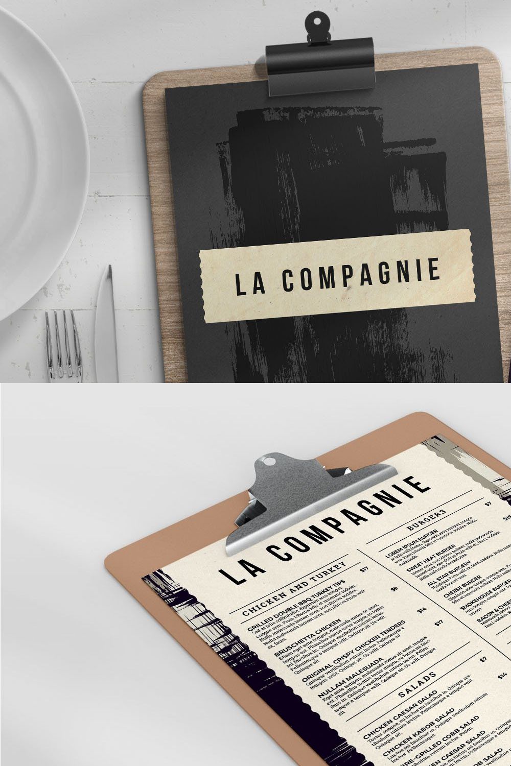 Restaurant Menu Template pinterest preview image.