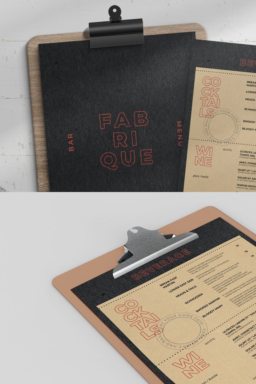 Restaurant Menu Template pinterest preview image.