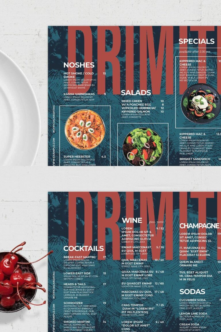 Restaurant Placemat Menu Template – MasterBundles