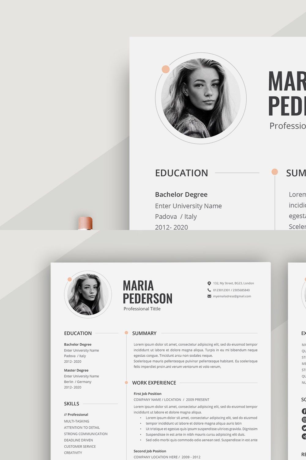Resume and Cover Letter pinterest preview image.