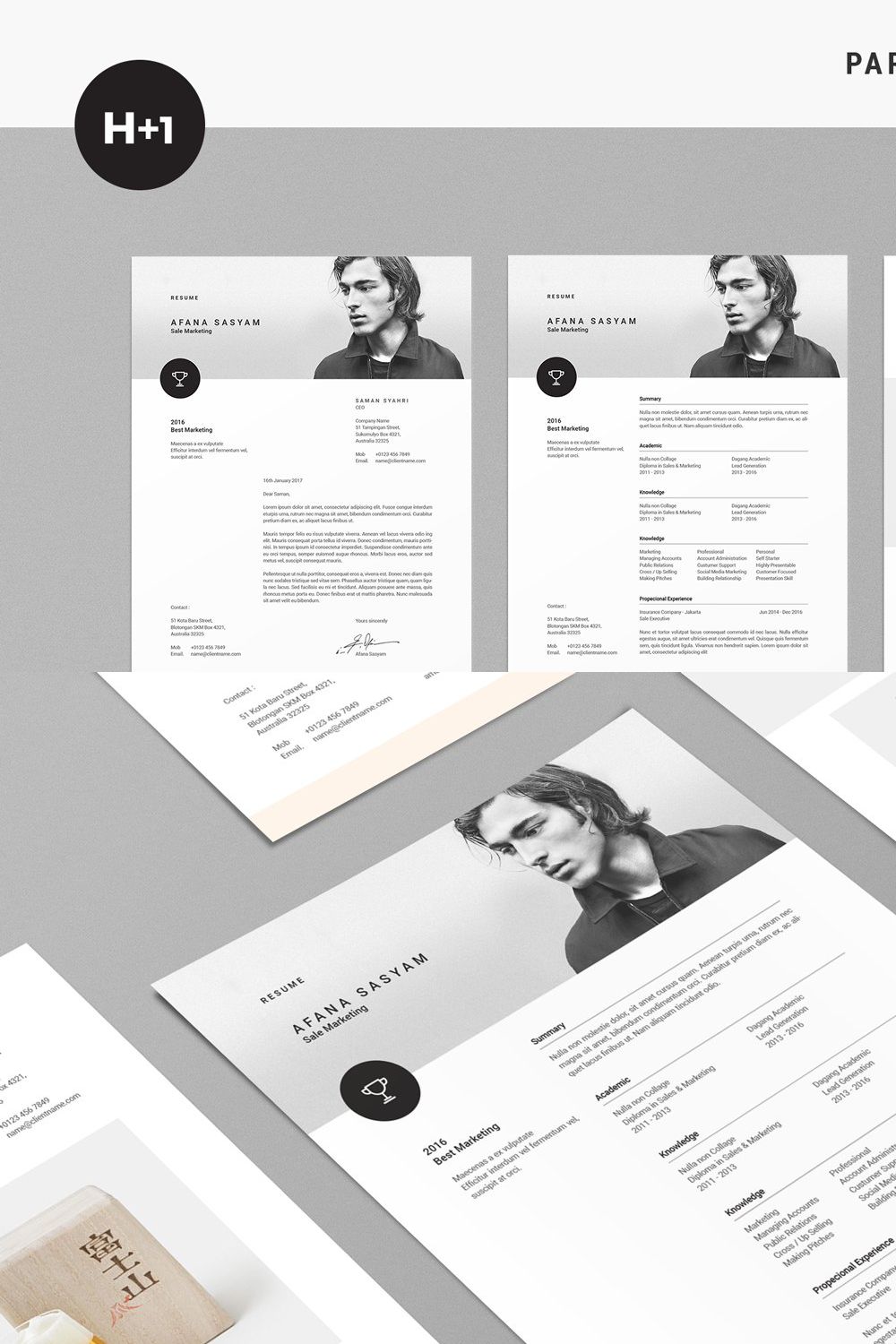 Resume + Business Cards pinterest preview image.