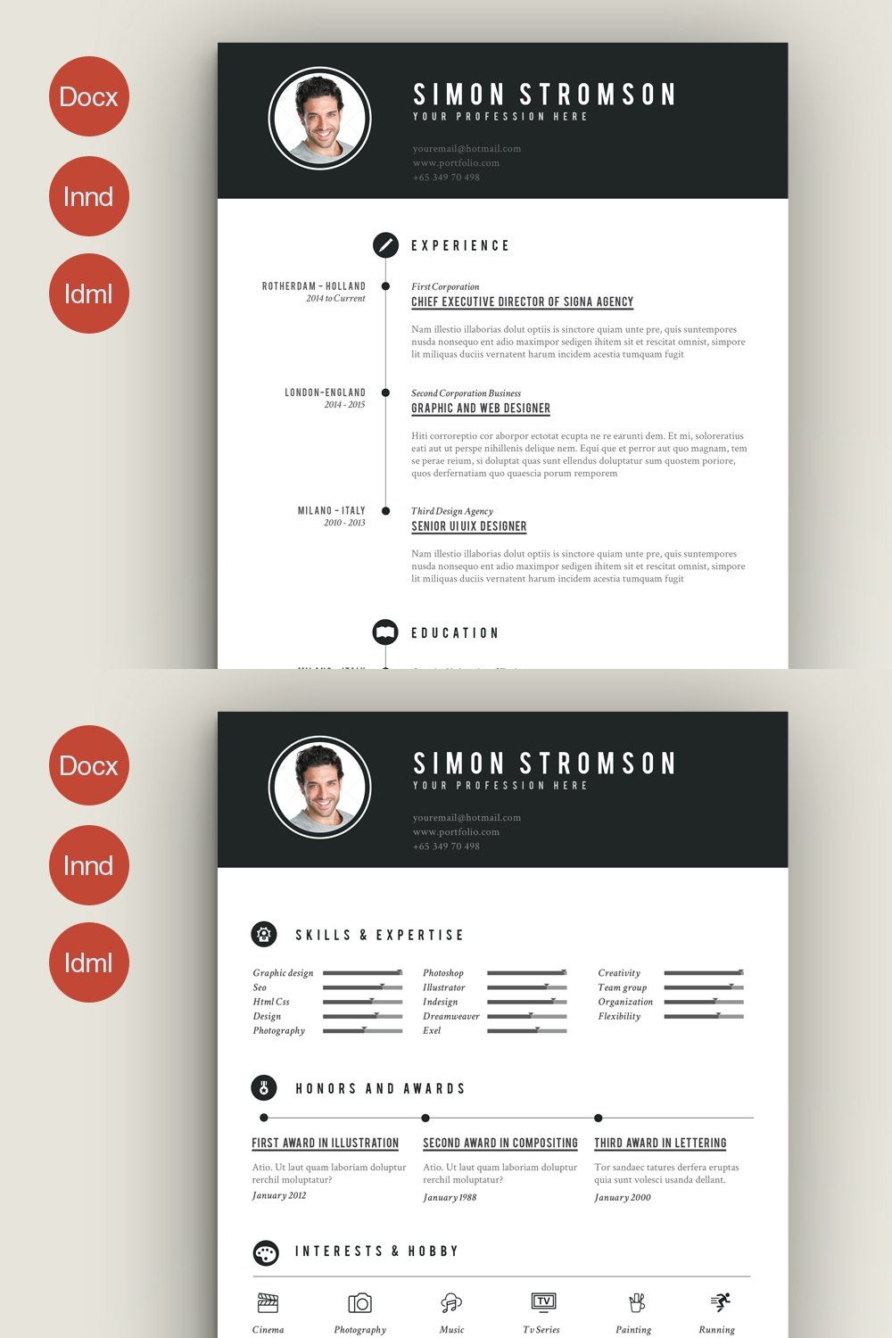 Resume & Cover pinterest preview image.
