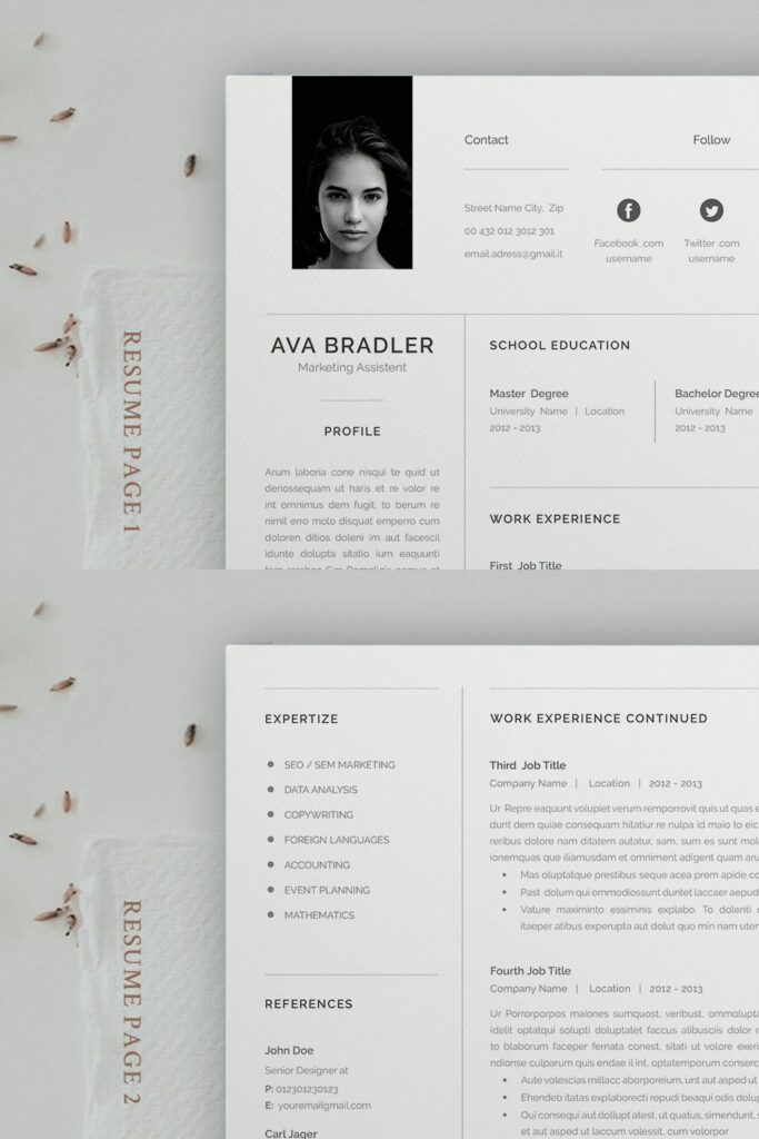 Resume   Cv   Ava – Masterbundles