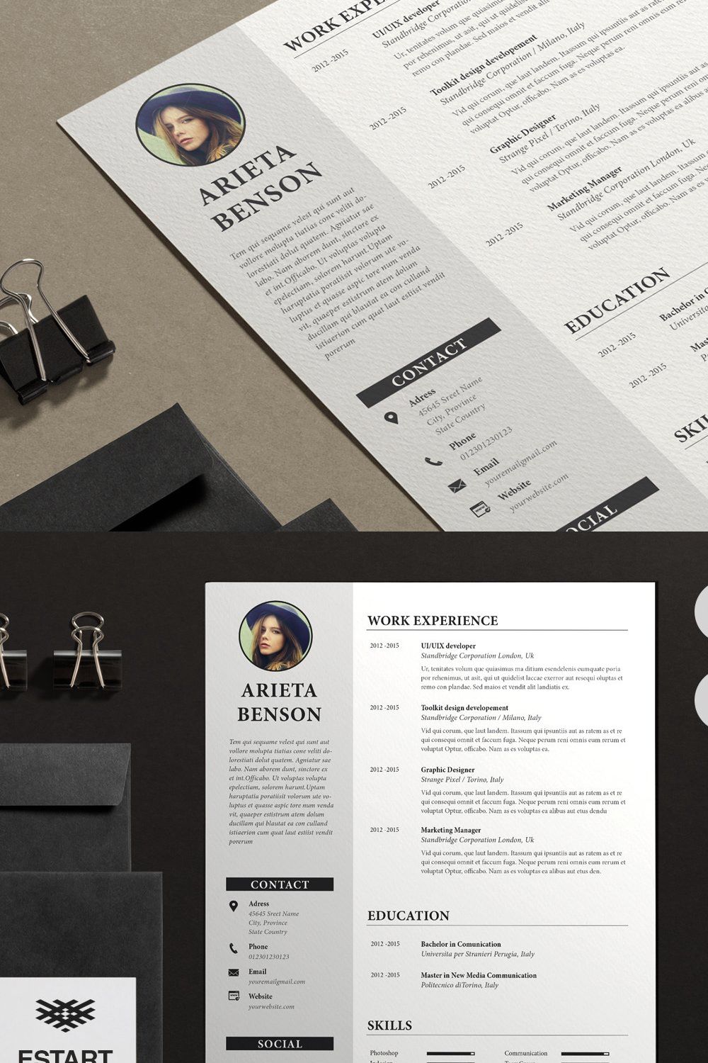 Resume-Cv Ms Word pinterest preview image.