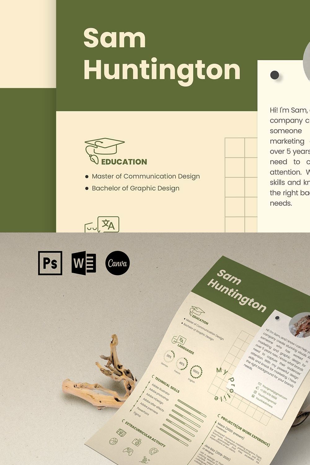Resume/ CV Template | For Students pinterest preview image.