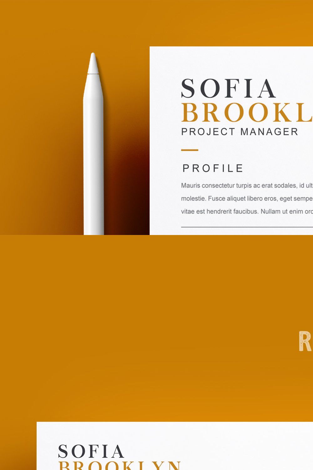 Resume / CV Template Word Manager pinterest preview image.