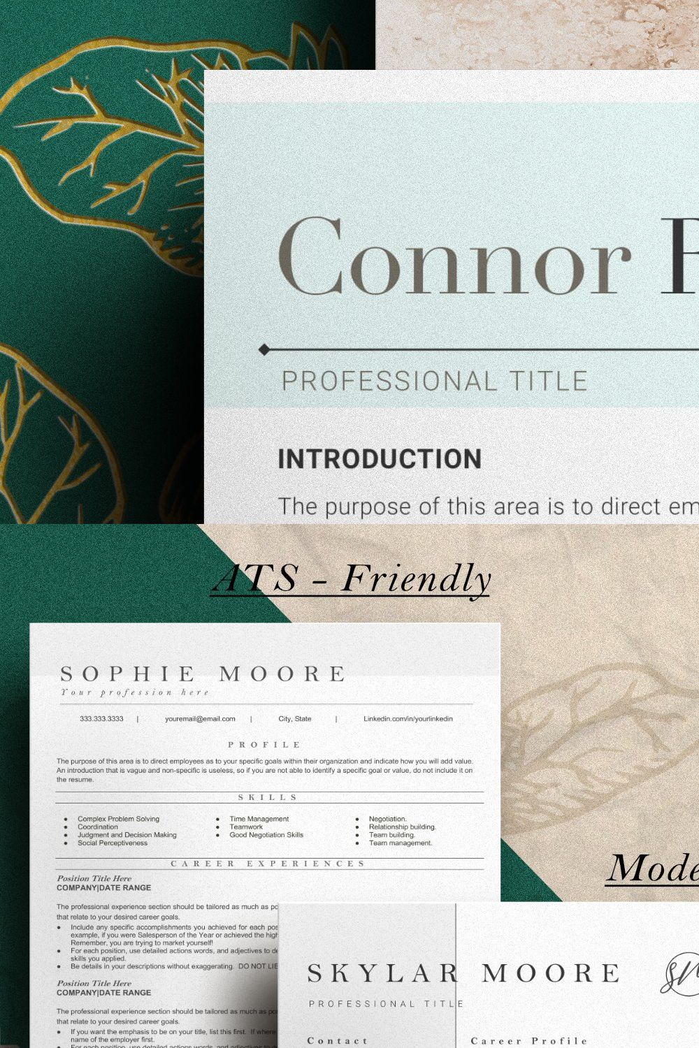 Resume / CV with bonuses! - Connor pinterest preview image.