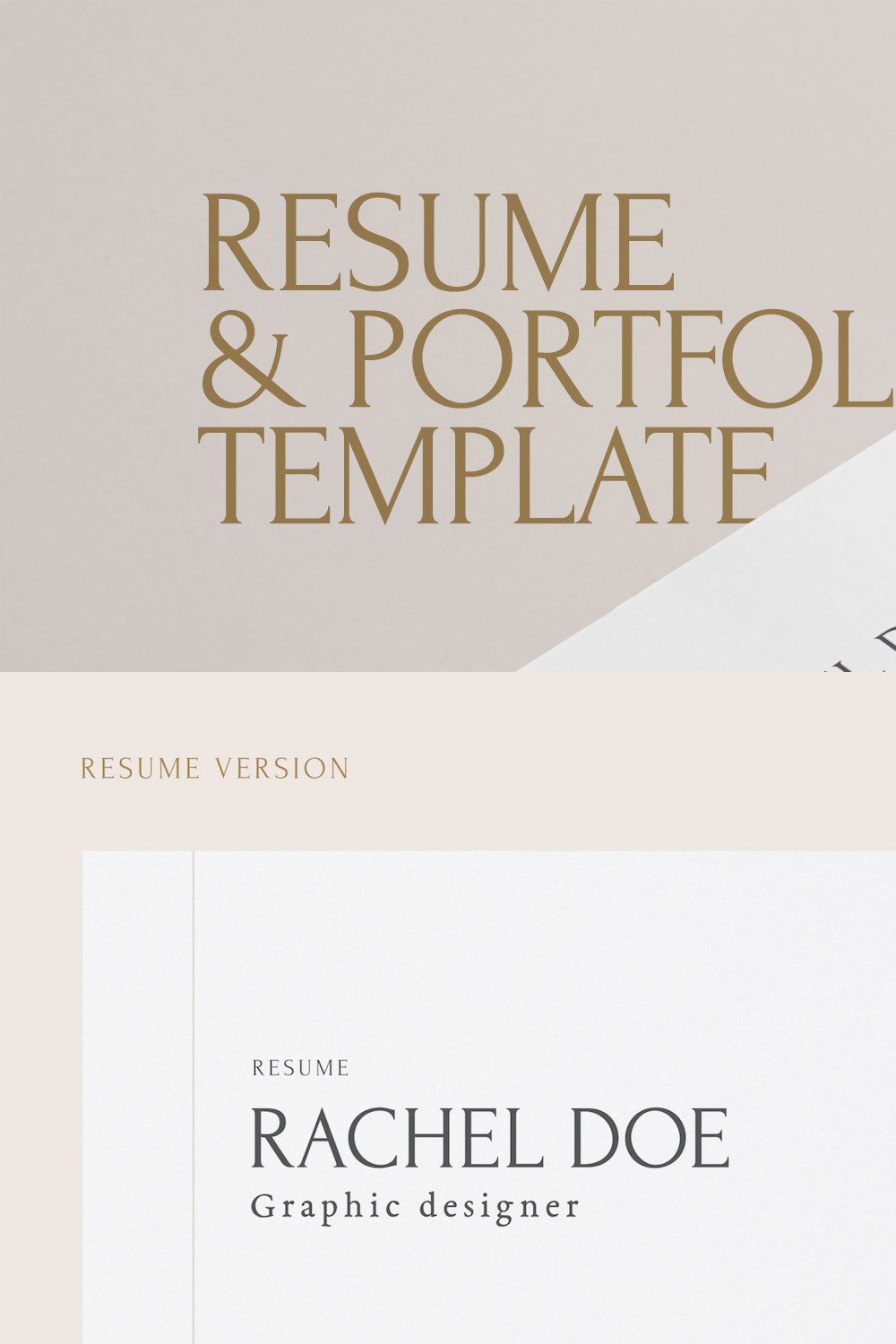 Resume & Portfolio Template pinterest preview image.