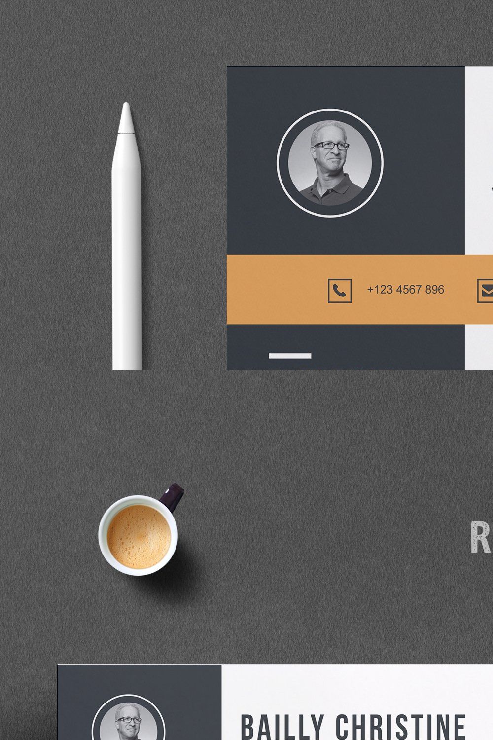 Resume Template pinterest preview image.