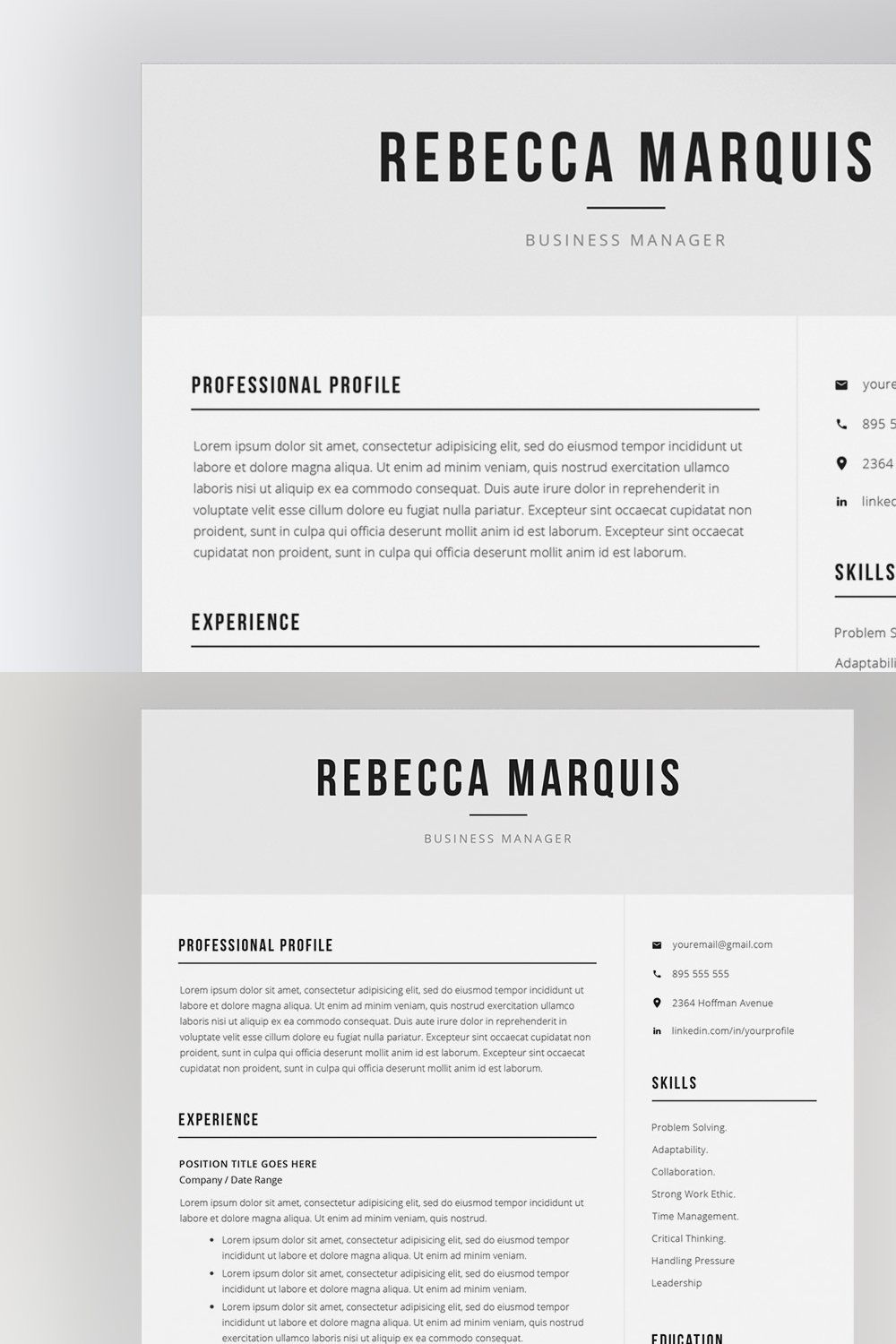 Resume Template / 4 Pages pinterest preview image.
