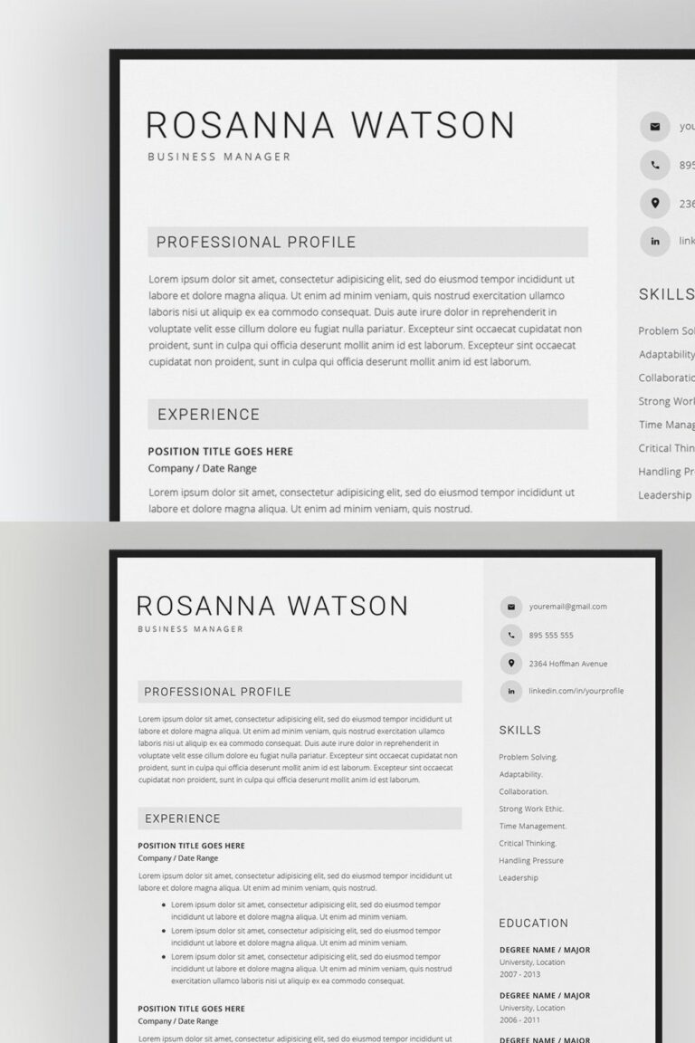 Form 4 Cv Writing Resume Template / 4 Pages CV – MasterBundles