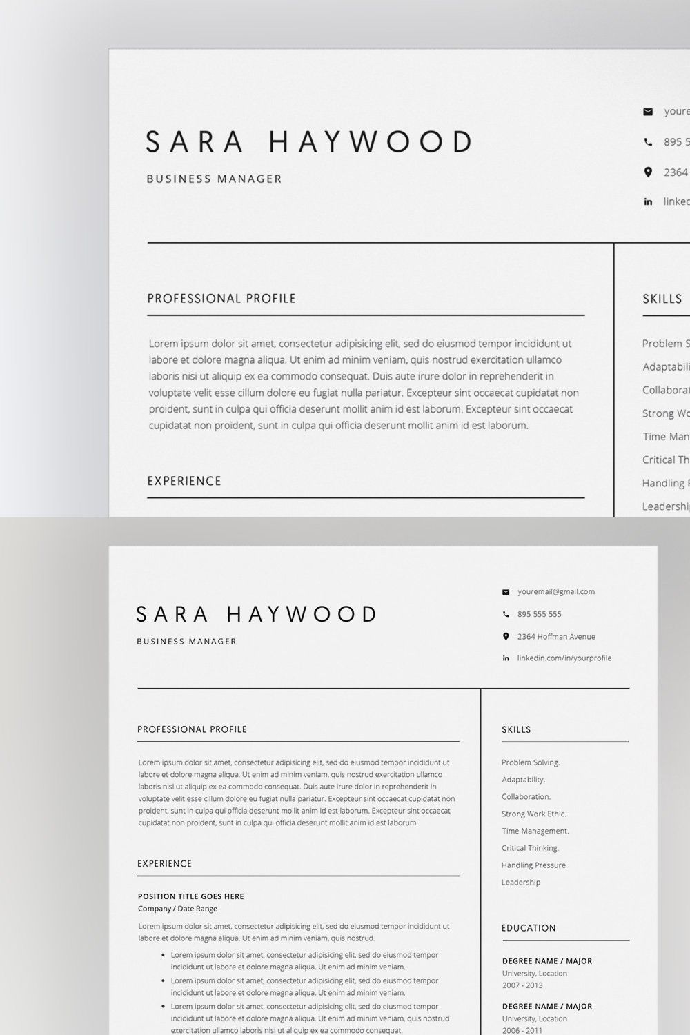 Resume Template | 4 Pages Template pinterest preview image.