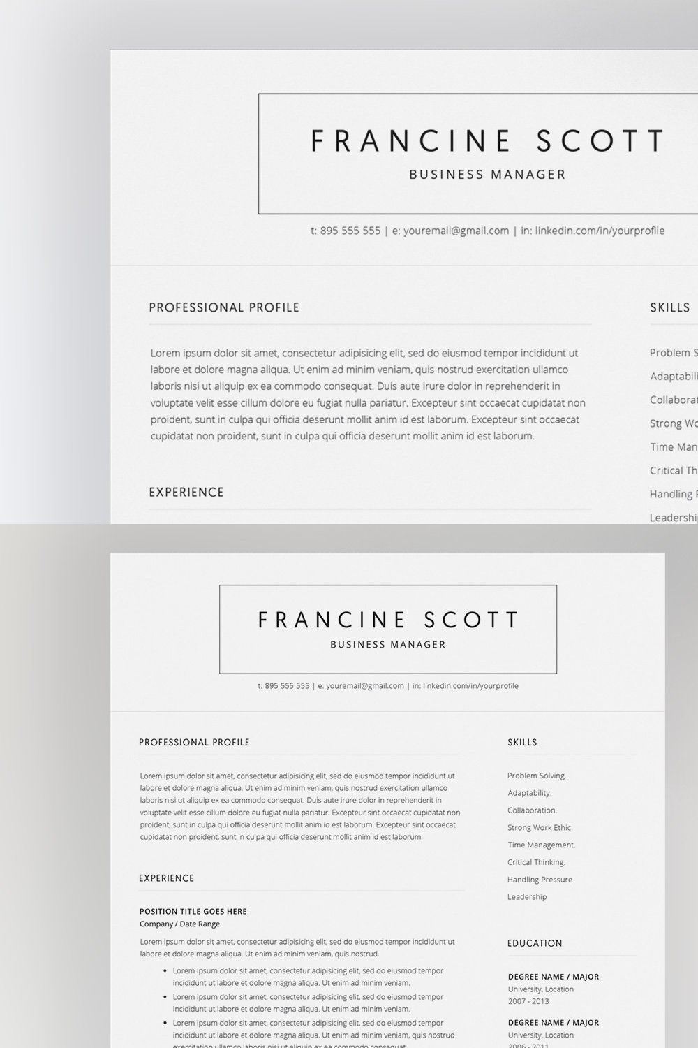 Resume Template / 4 Pages Template pinterest preview image.