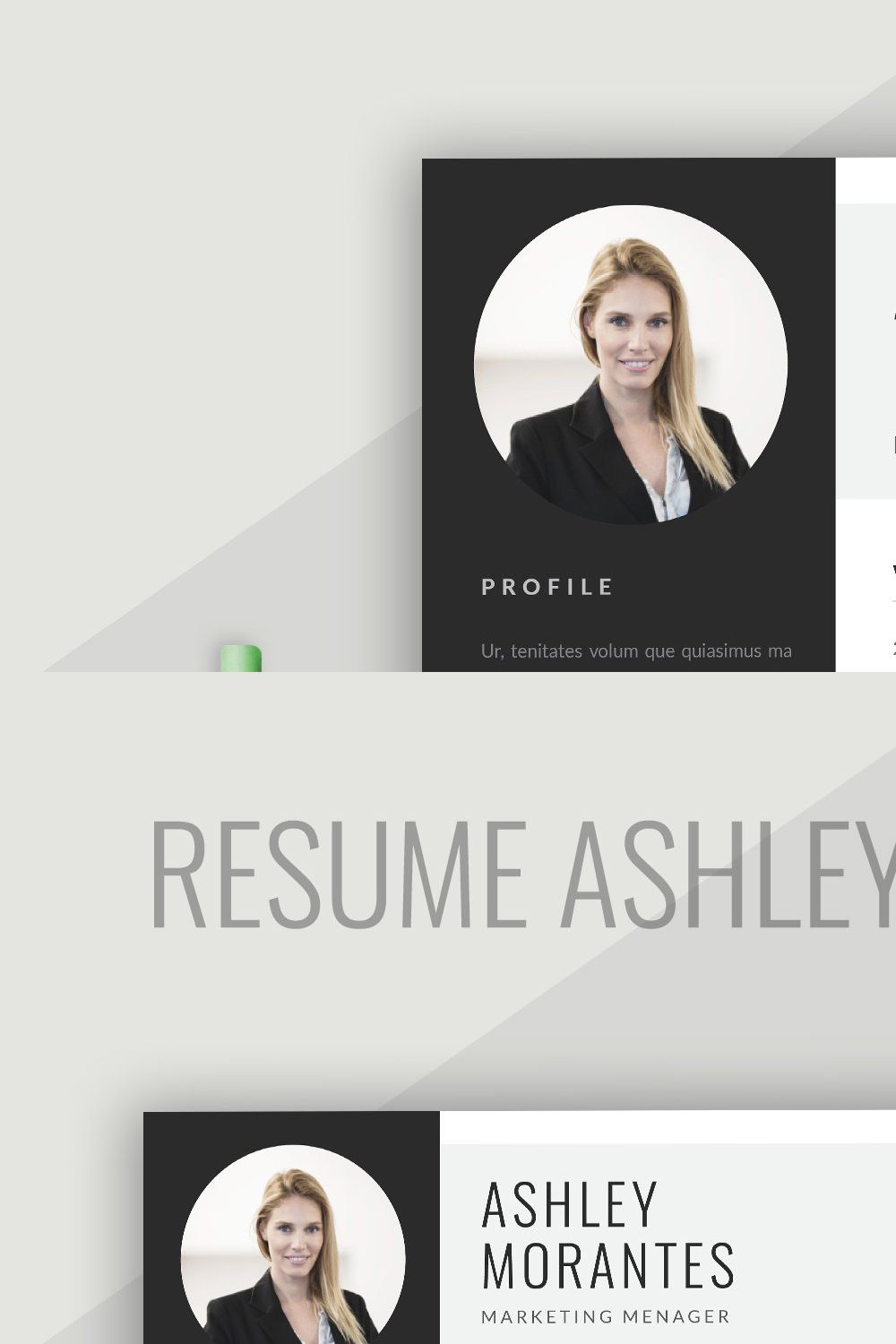 Resume Template Ashley pinterest preview image.