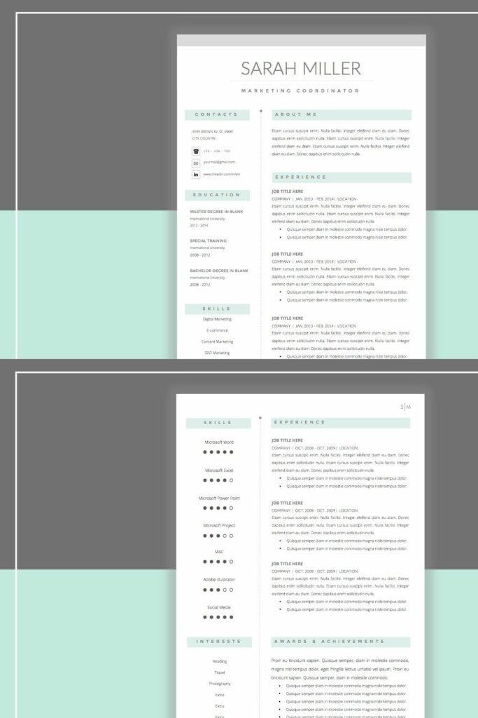 Resume Template Cover Letter MasterBundles Resume Template Cover Letter MasterBundles