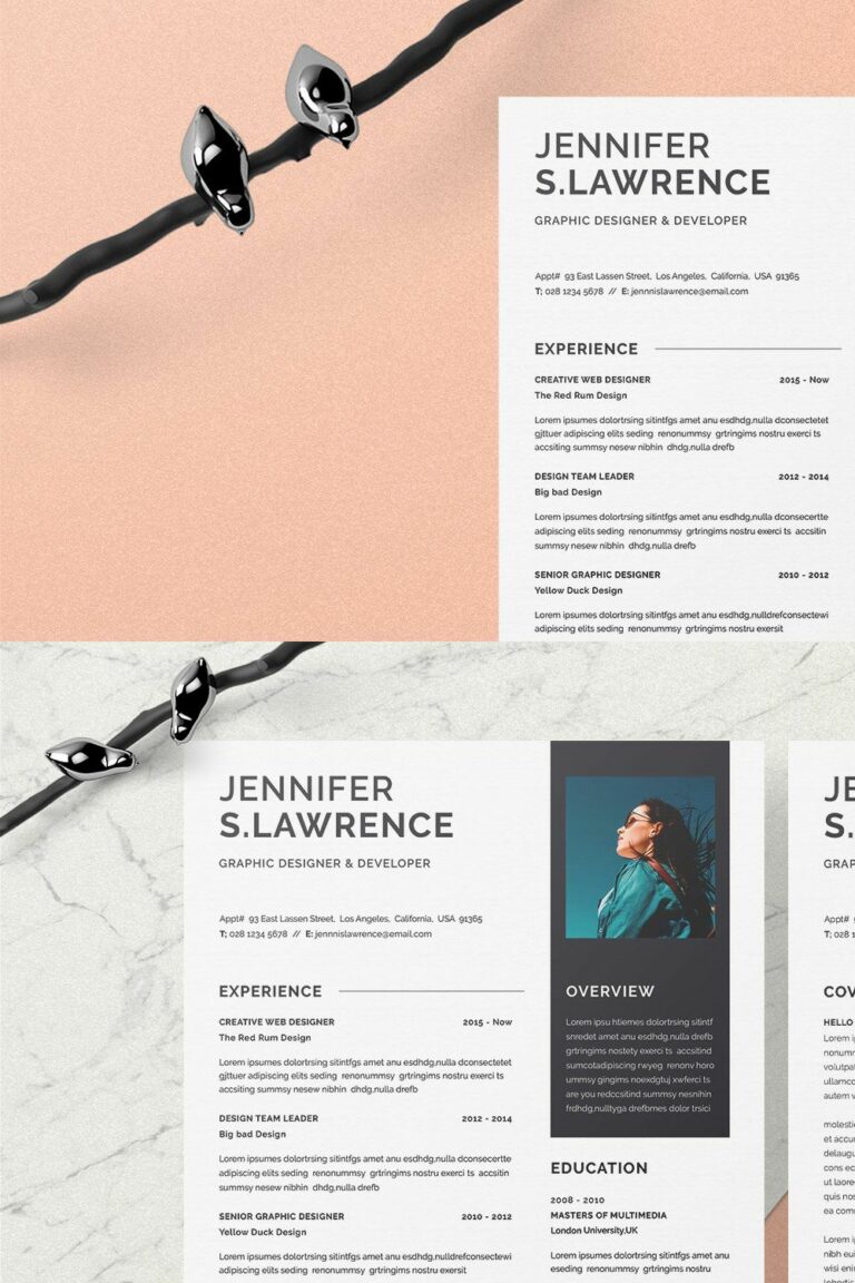 Resume Template Cv Masterbundles 4400