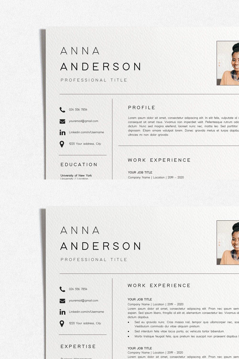 Resume Template CV Professional pinterest preview image.