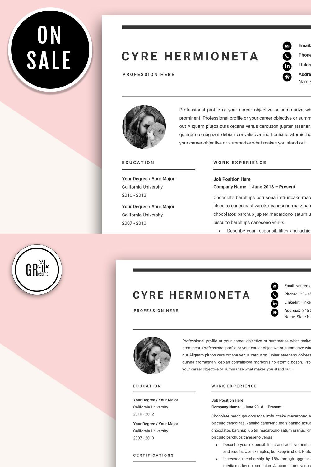 Resume Template | CV Template - 04 pinterest preview image.