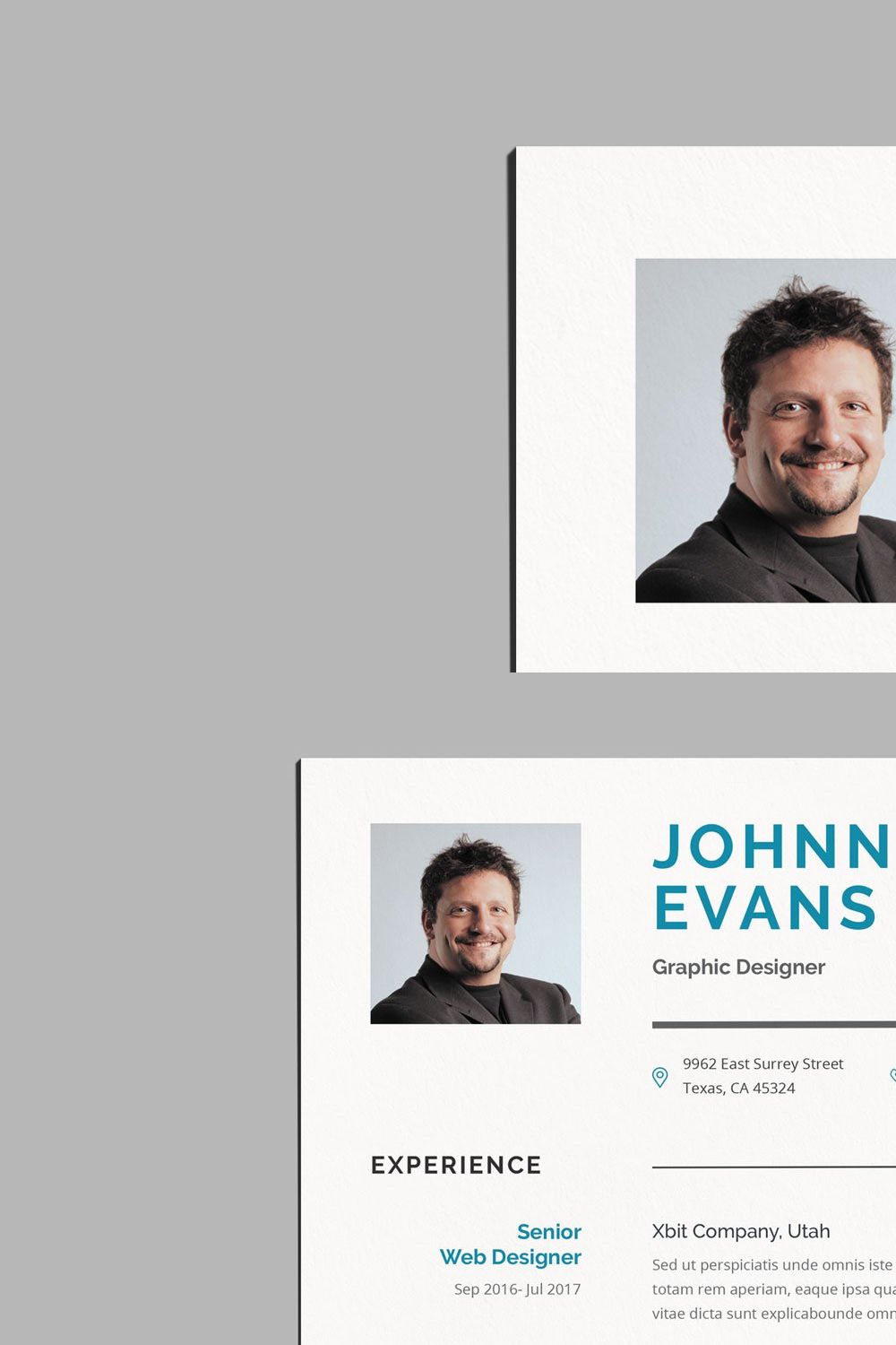 Resume Template CV with Photo pinterest preview image.