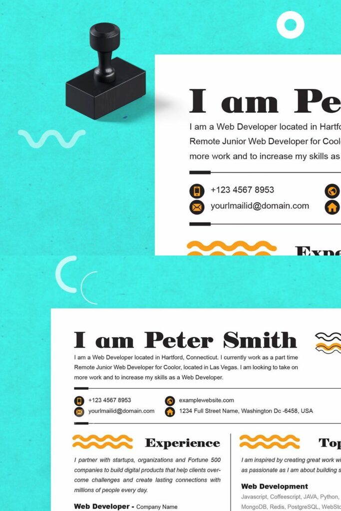 Resume Template for Web Developer – MasterBundles