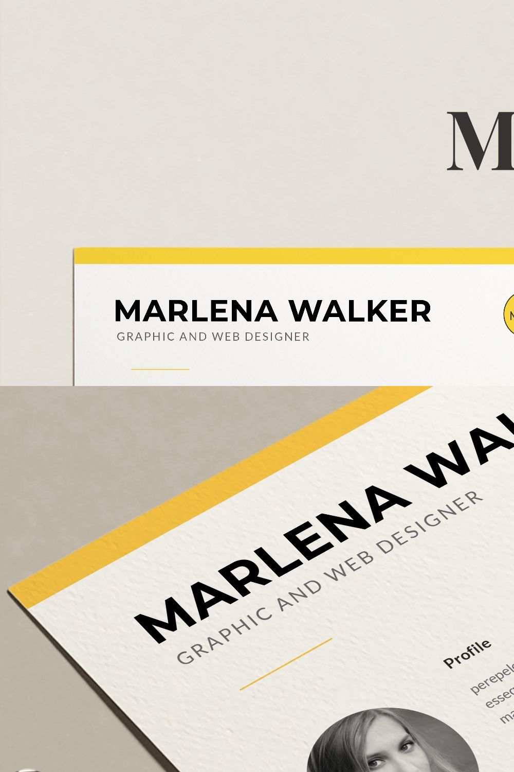 Resume Template Marlena pinterest preview image.