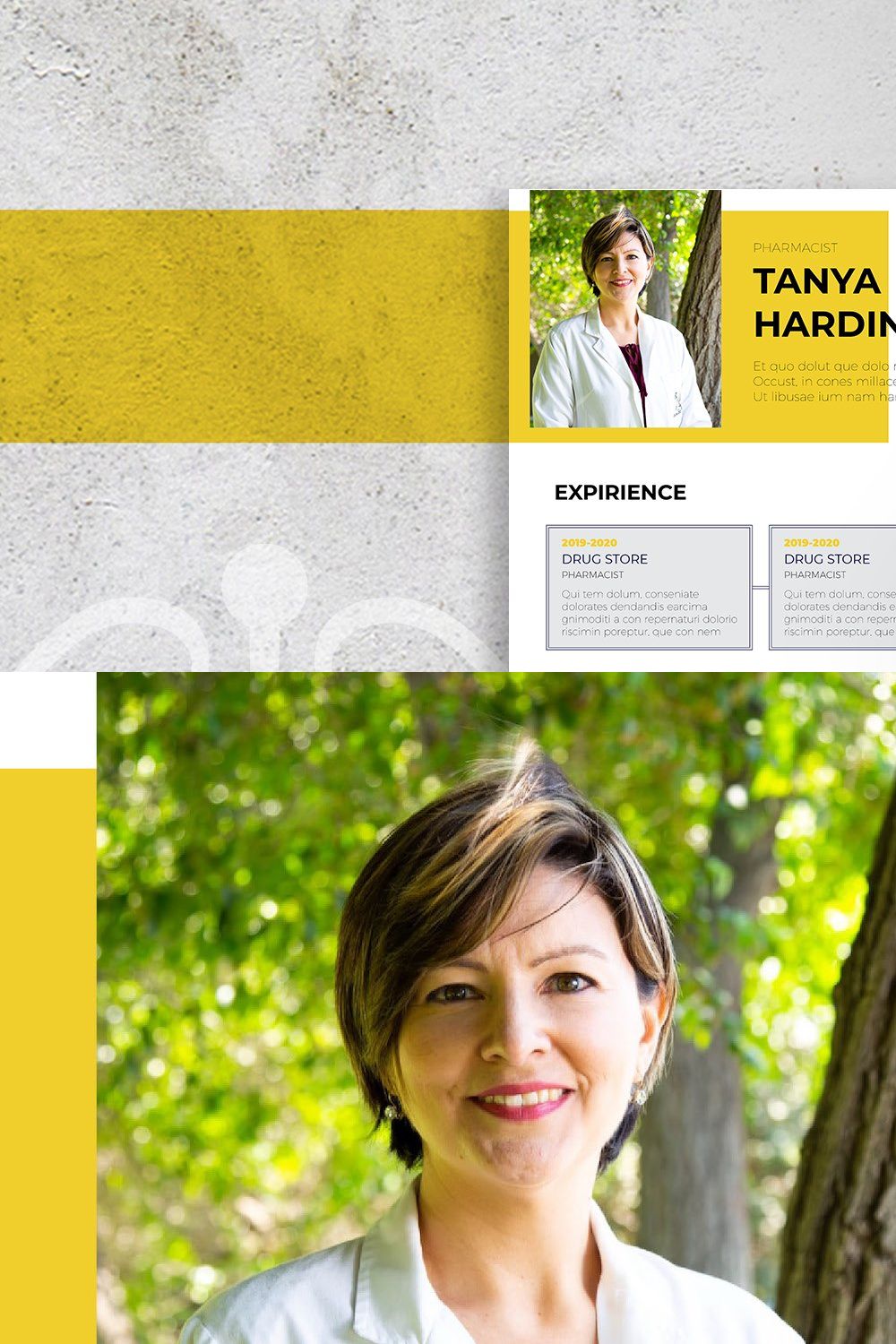 Resume Template Pharmacy InDesign pinterest preview image.