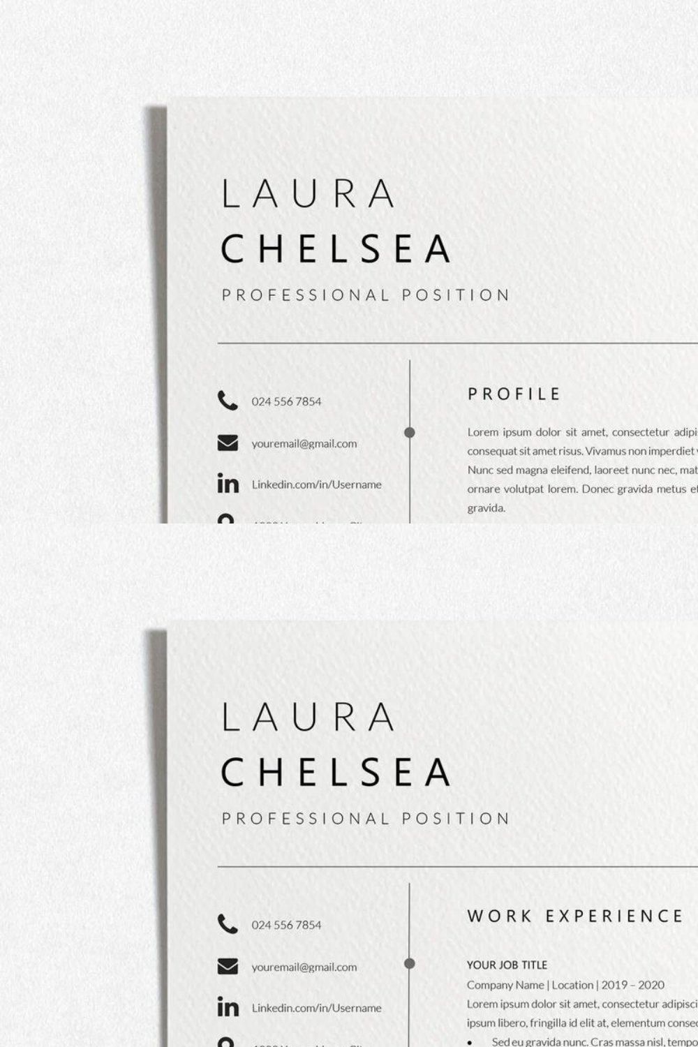 Resume Template with Photo pinterest preview image.