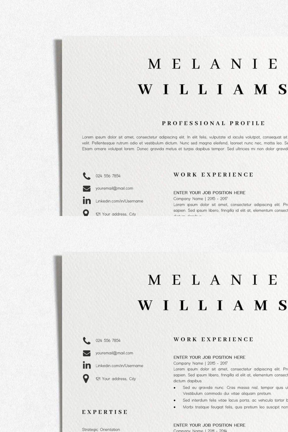 Resume Template Word | CV Template pinterest preview image.
