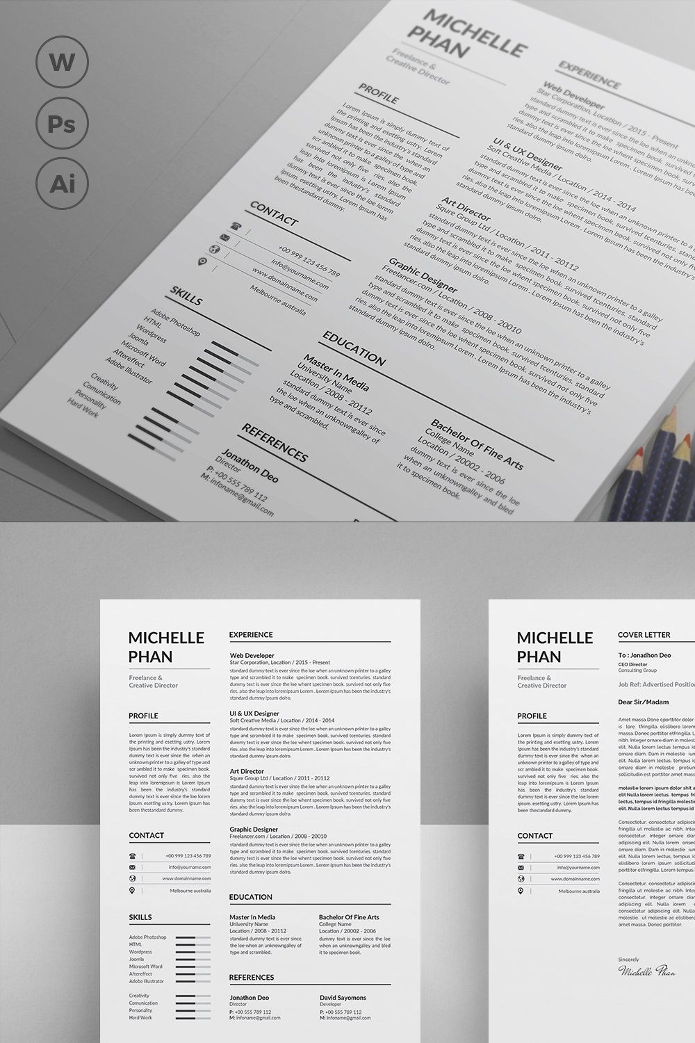 Resume/CV pinterest preview image.