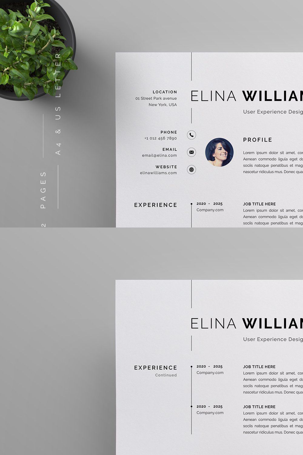 Resume/CV pinterest preview image.